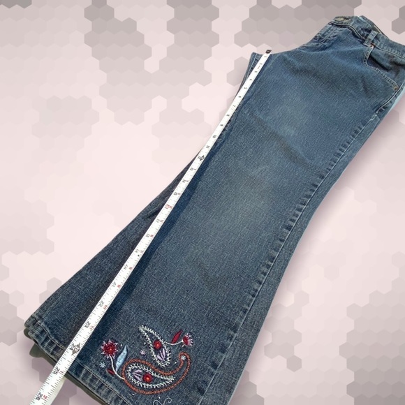 Canyon River Blues Flare Jeans Embroidery Sz 12 1/2 - Picture 8 of 13